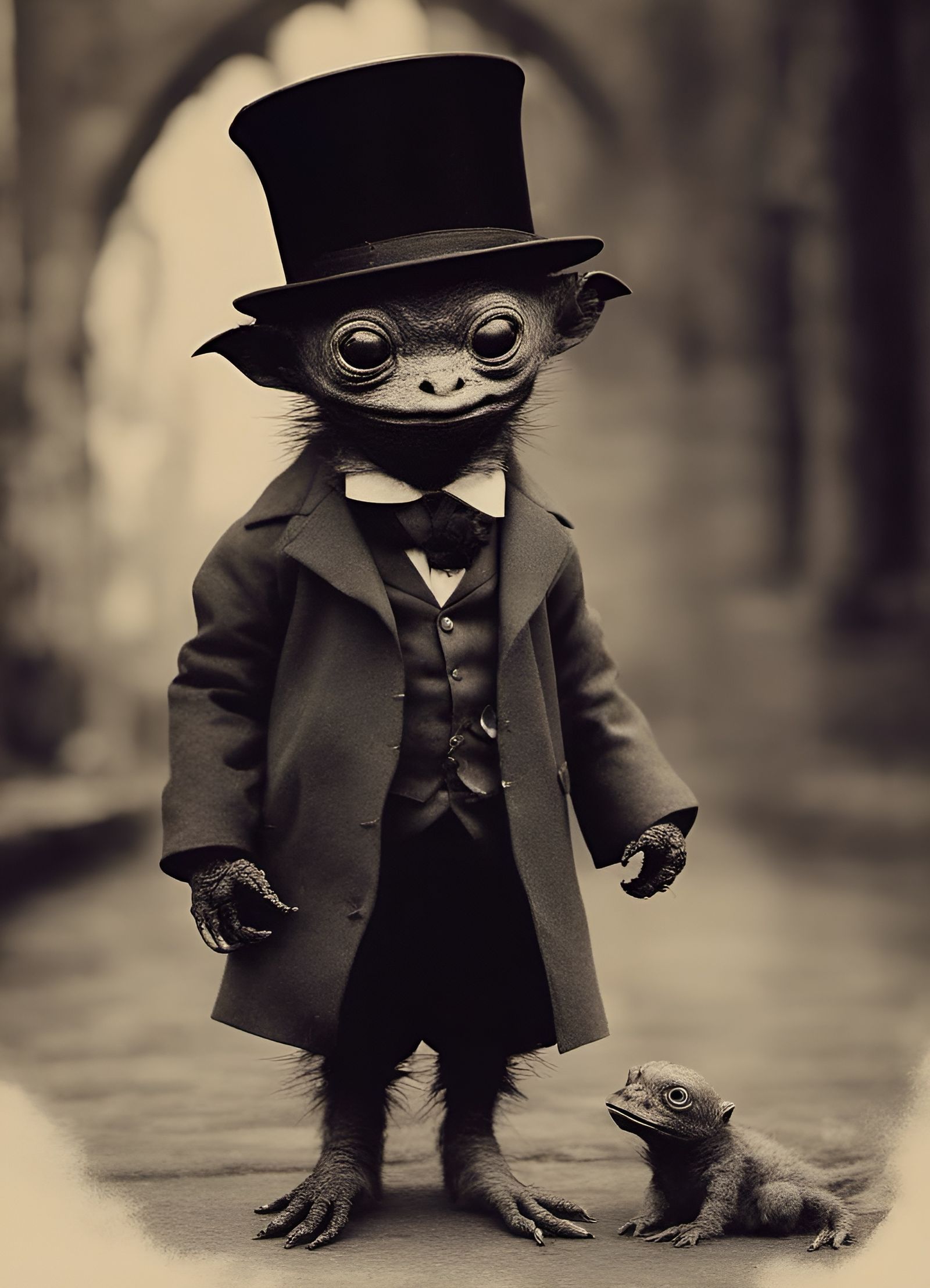 Baby Monster's First Day at Eton, Fantasy Art