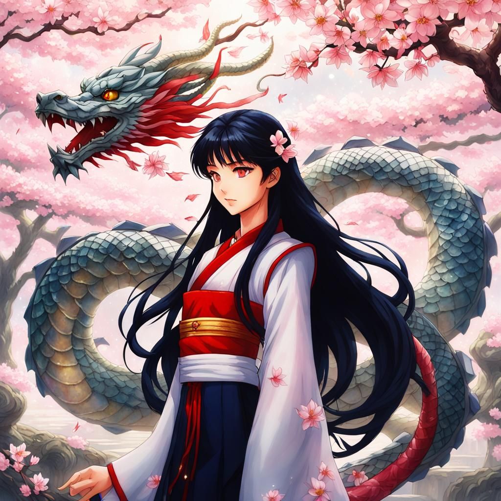 A centrally positioned armored Sailor Mars (long black hair)...