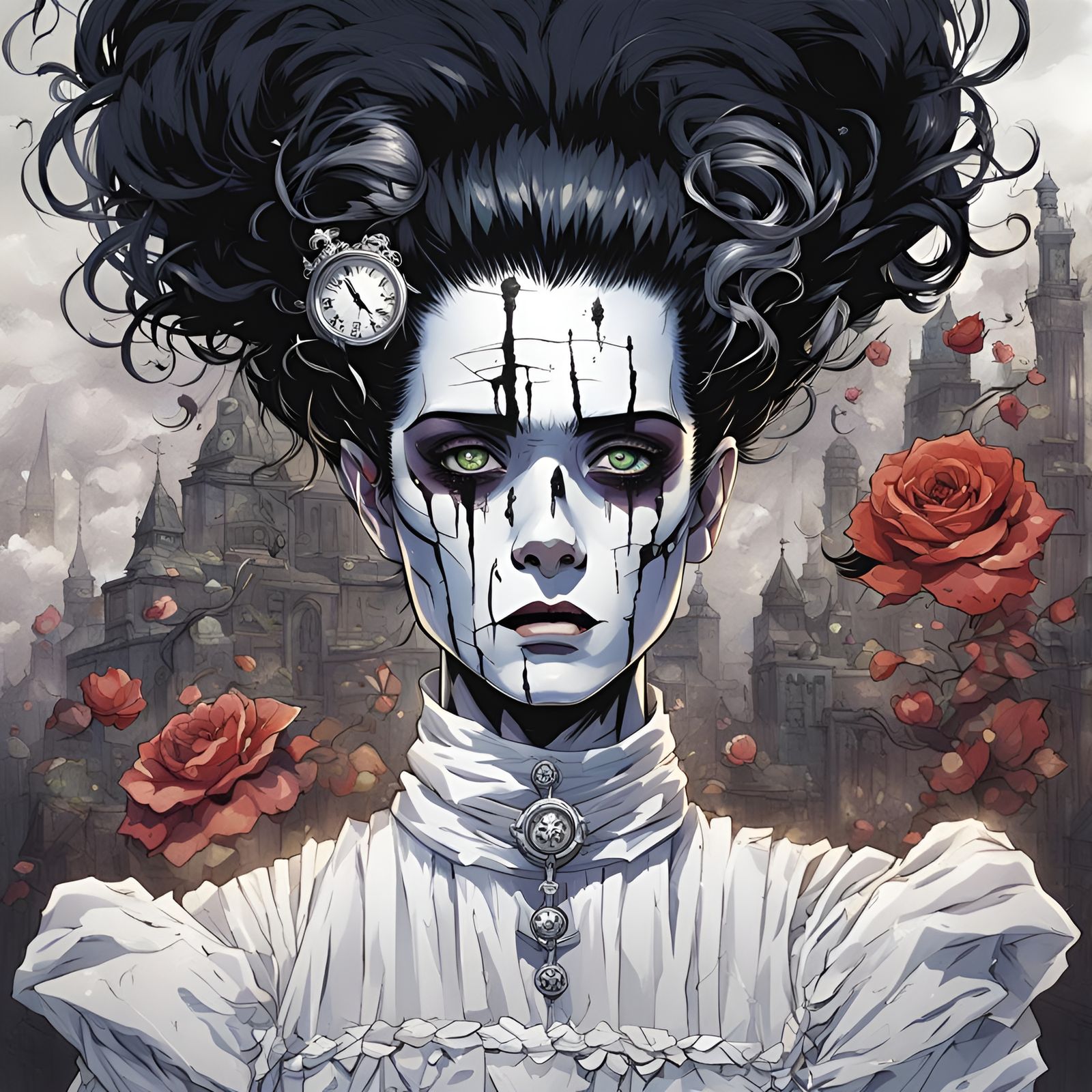 Bride of Frankenstein in Anime Style