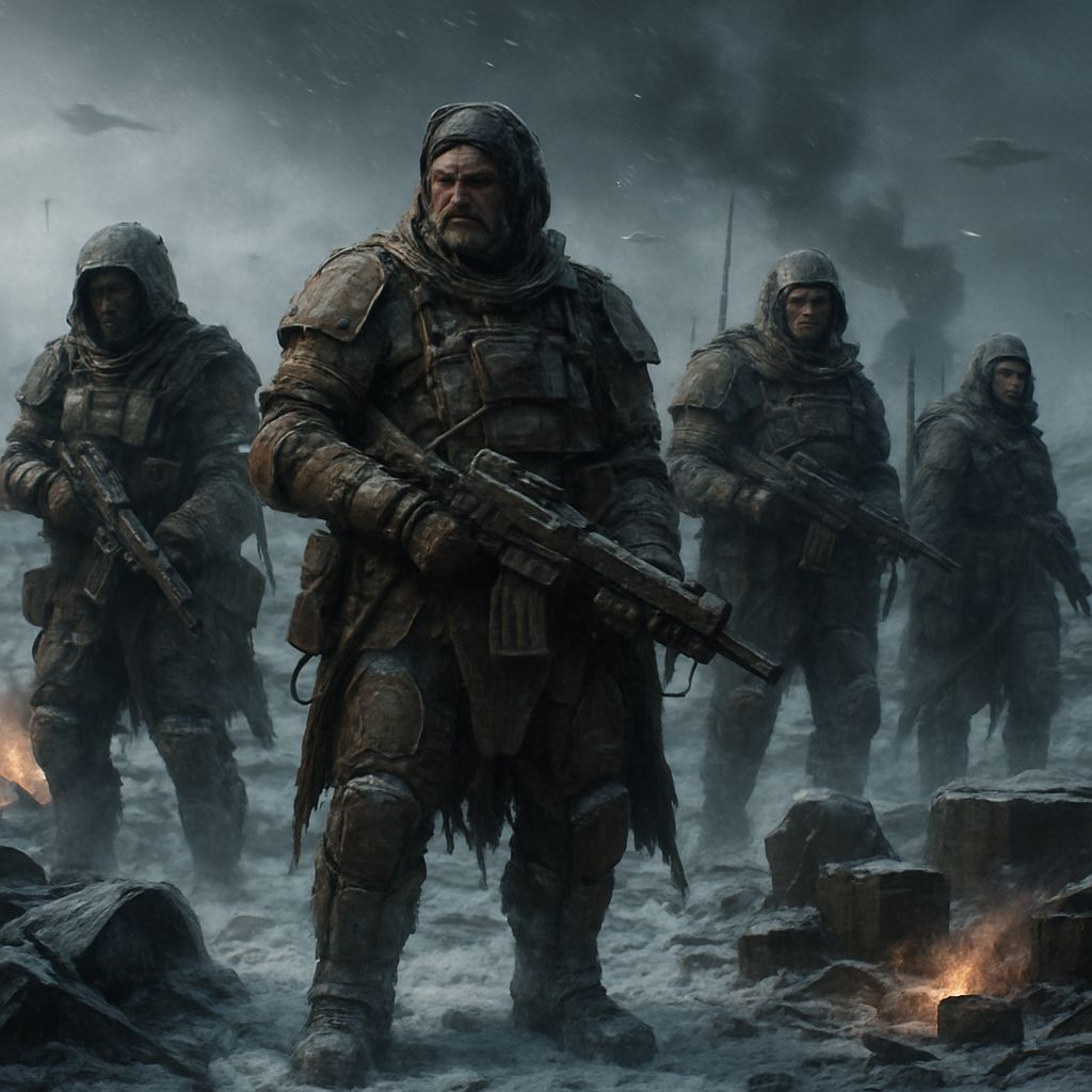 Mercenary Unit on Frozen Rim World Battlefield