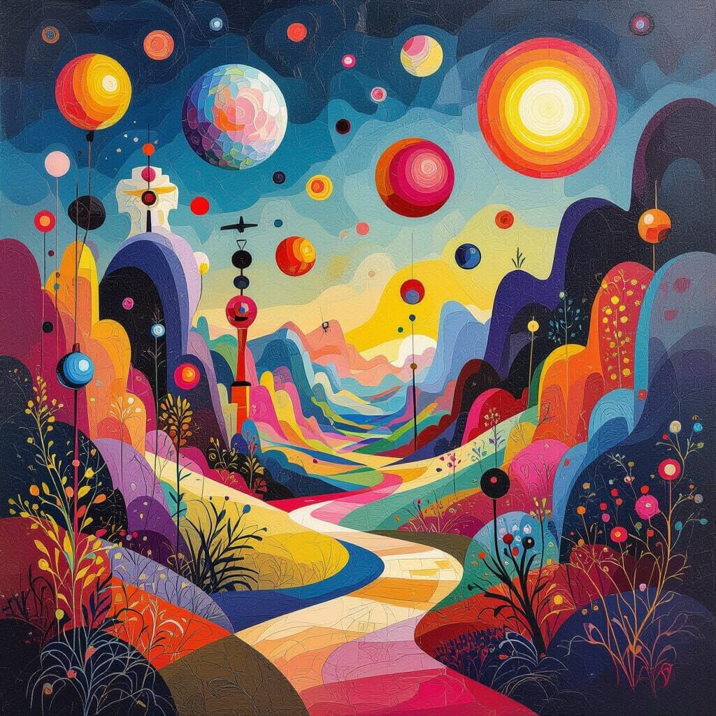 Surreal Landscape of Joyful Celebration