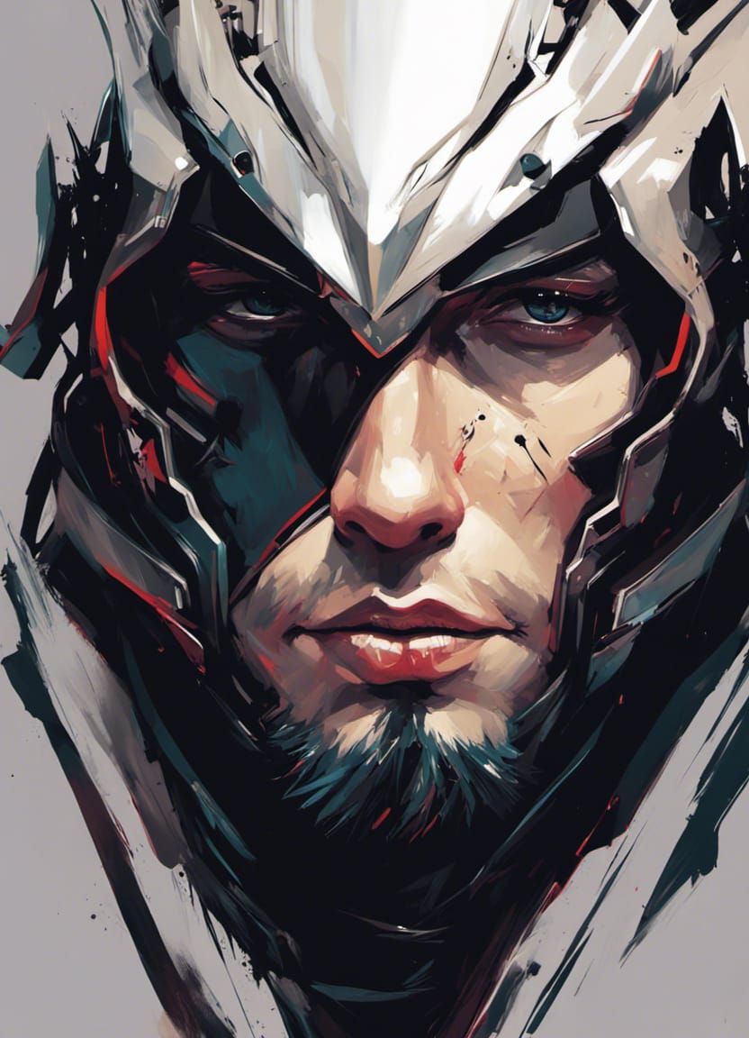 Gothic Male Portrait in Acrylic Painting Style