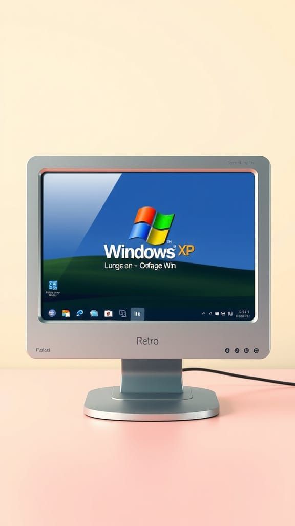 Y2K Computer Screen in Frutiger Aero Style