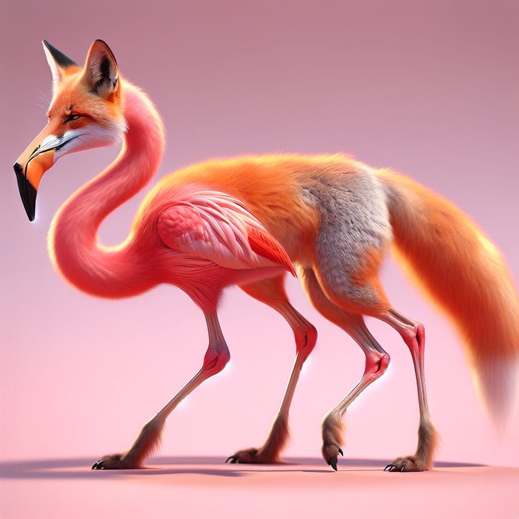 The offspring of a fox and a flamingo