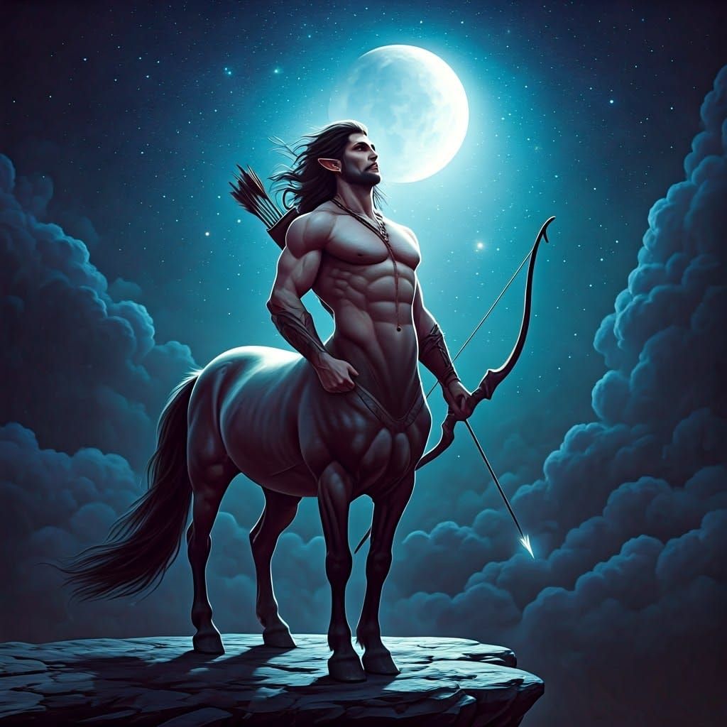 Majestic Centaur Gazing at Starry Sky