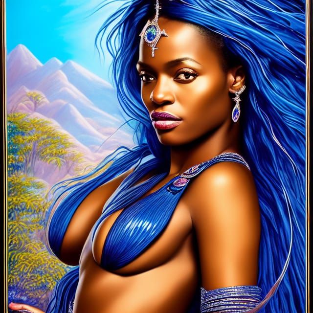 Sensual Mozambican Woman in Ethereal Fantasy Style