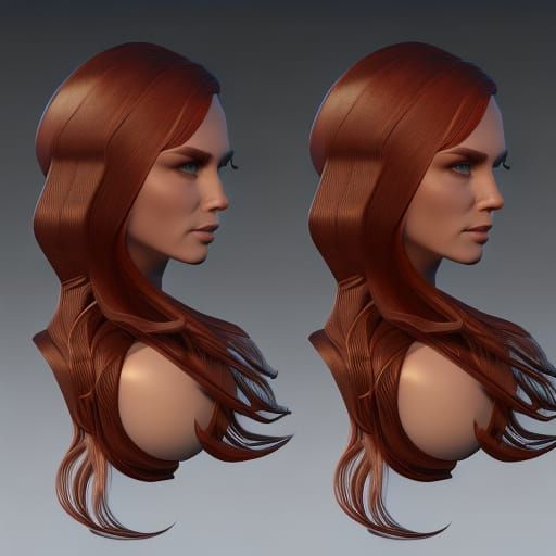 Modern Viking Woman Hairstyle: Detailed Fantasy Art