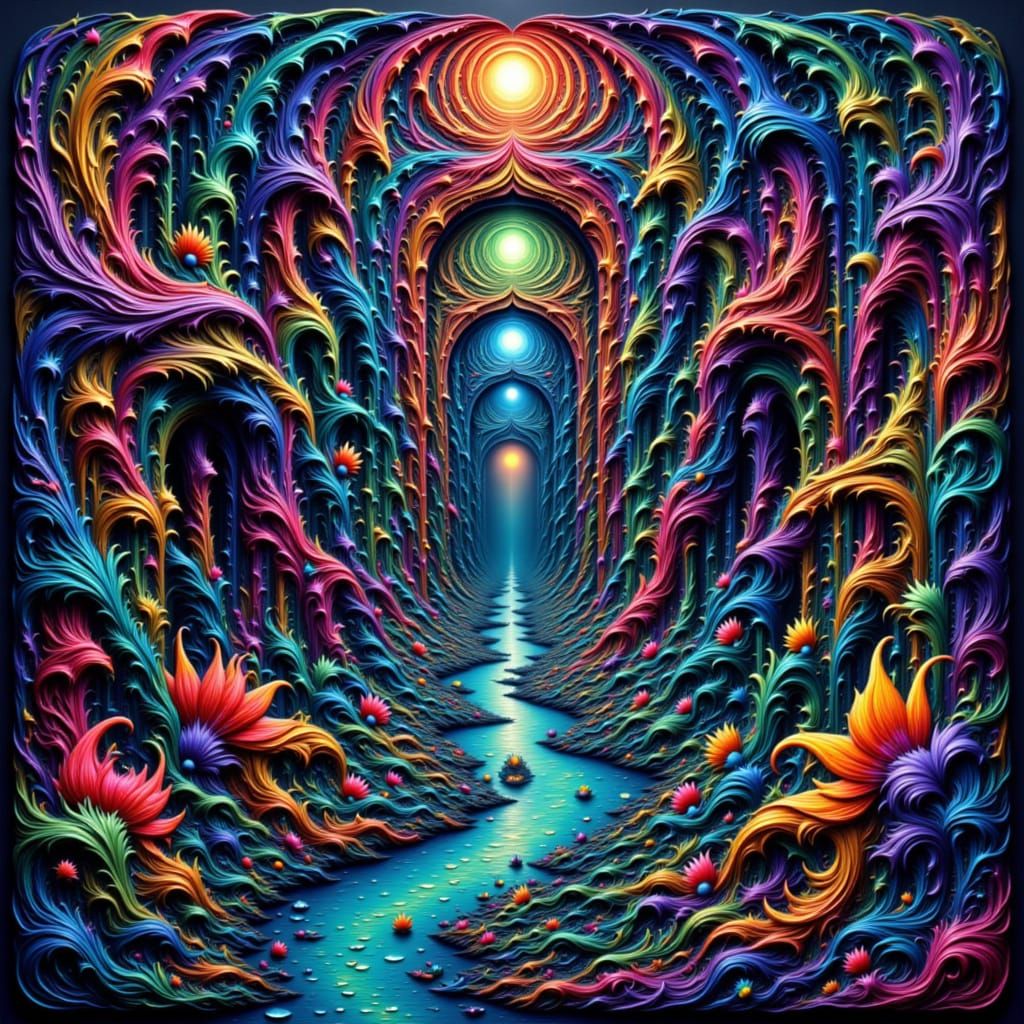 Vibrant Growth & Impossible Architecture in Jewel Tones