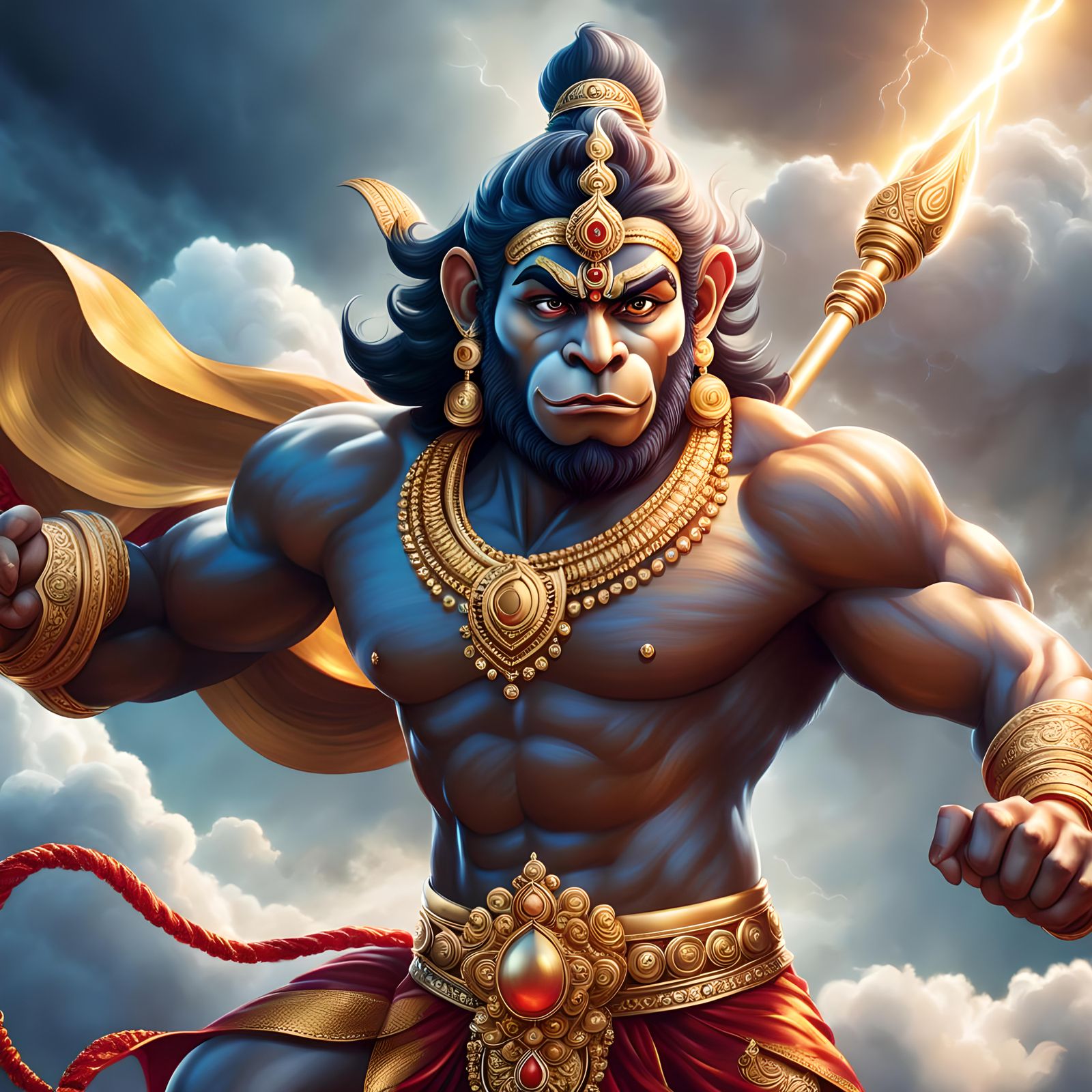 Majestic Hanuman: A Powerful Hindu Deity