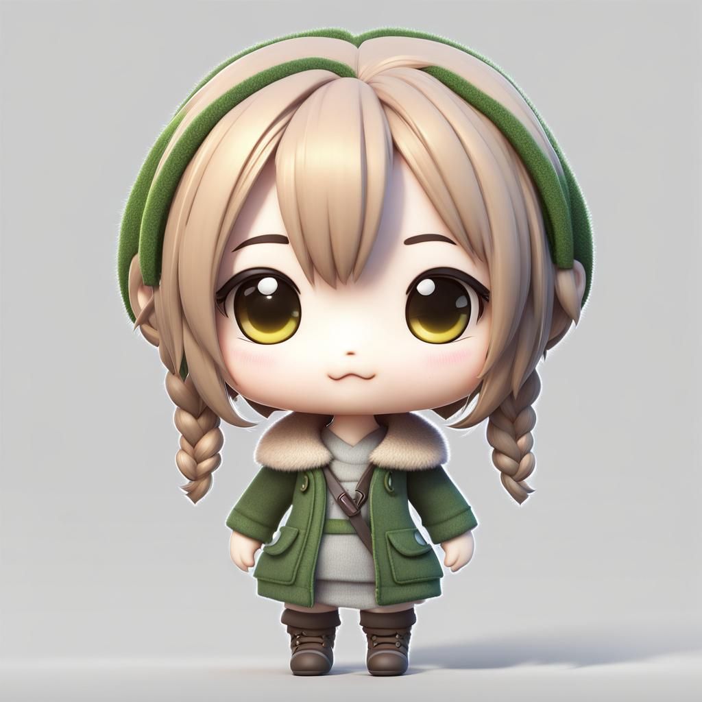 Adorable Chibi Character in Realistic 3D Model