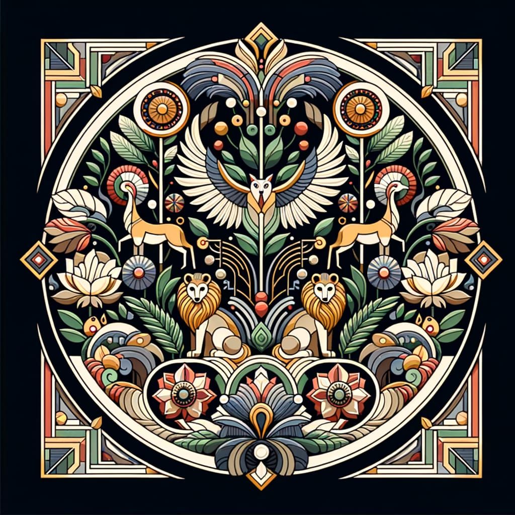 Nature and Art Deco Symmetry in Geometric Design