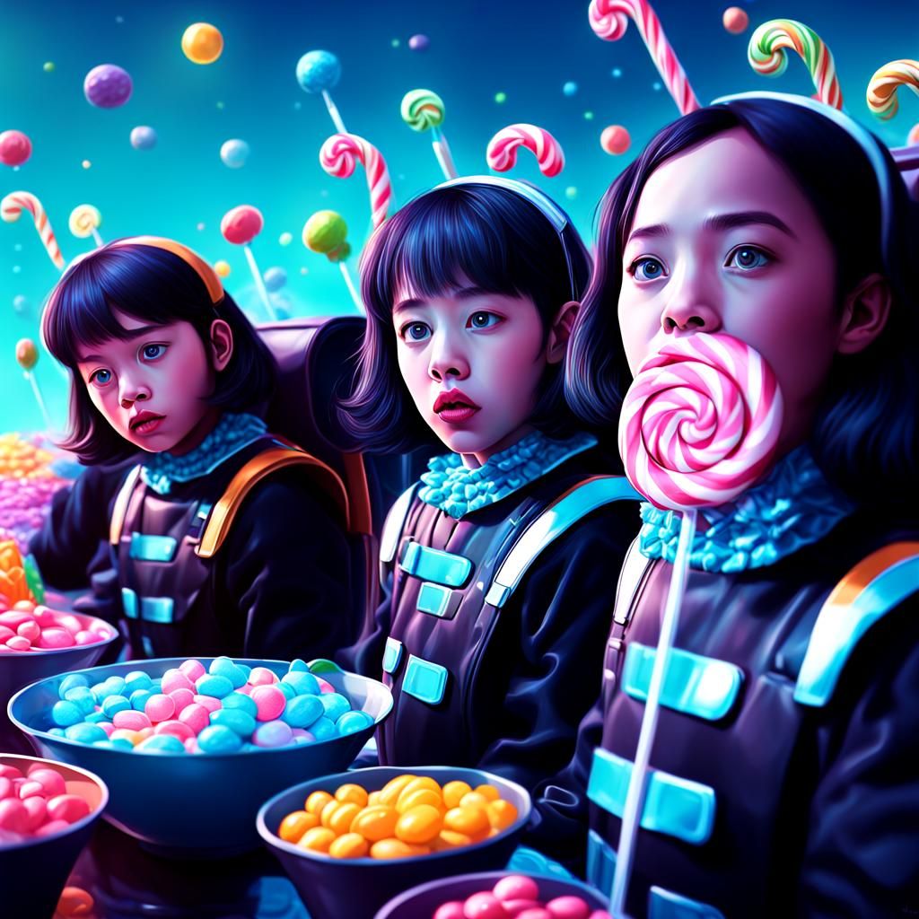 Sci-Fi Movie Scene in Candy Art Style