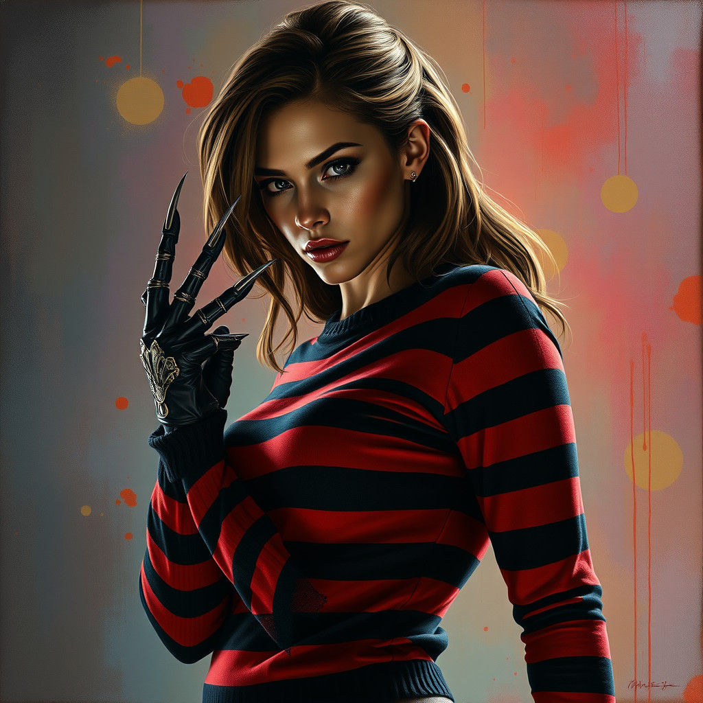 Freddy Krueger's Haunting Muse in Hyperrealistic Oil