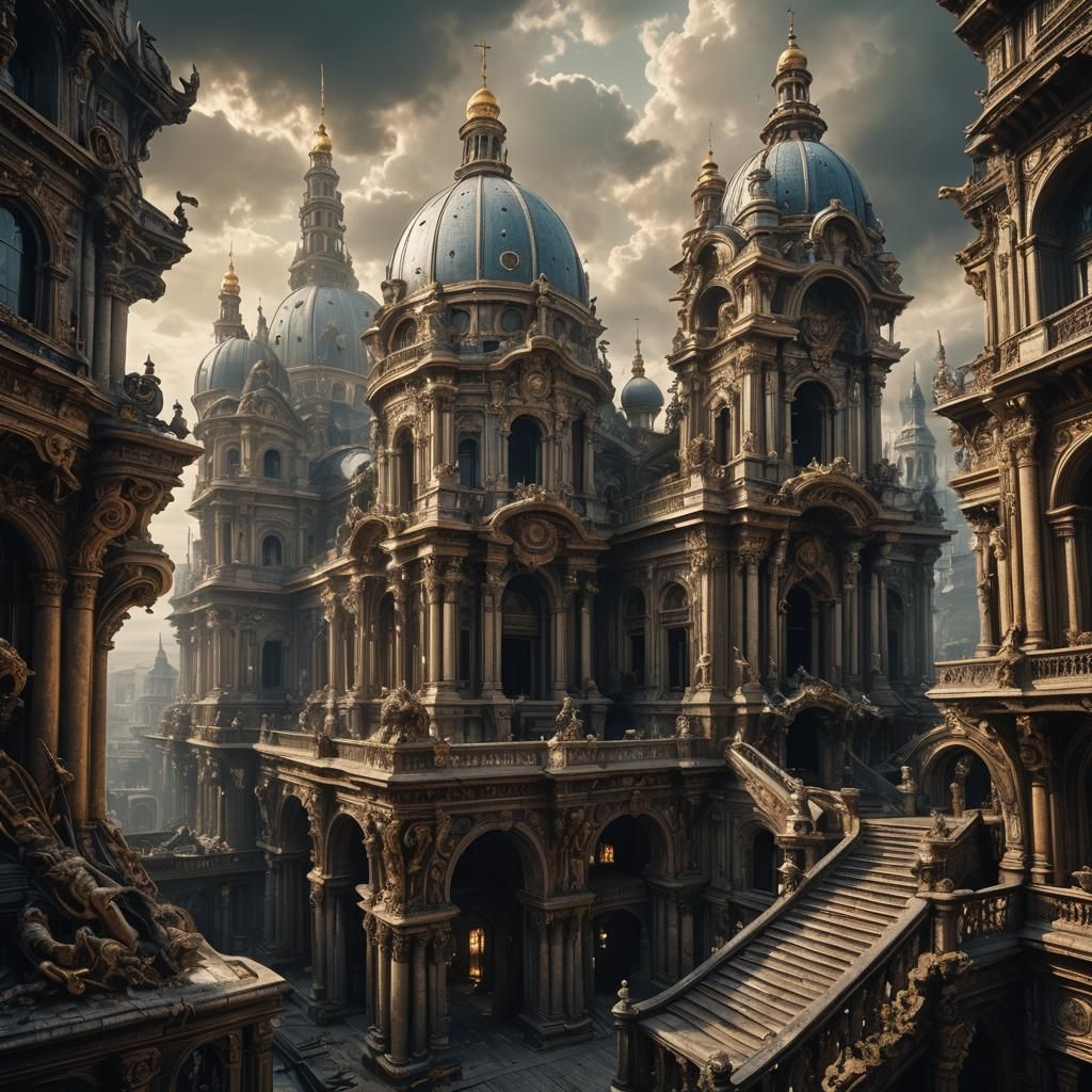 Alien Baroque Architecture: Digital Matte Painting