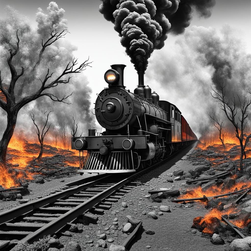 Burning Train Transforms Barren Land