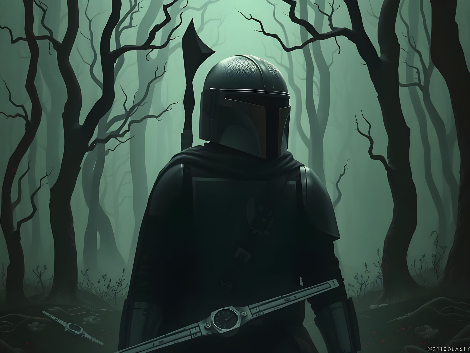 The Mandalorian: Tense Moment in an Alien Forest