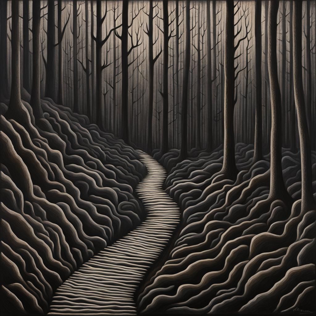 Winding Forest Trail: Psychoanalytic Exploration in Matte Pa...