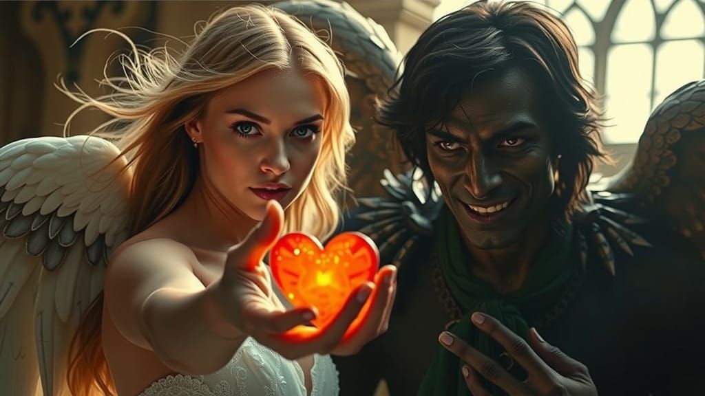 Enchanted Encounter: Angelic Beauty Meets Dark Devotion
