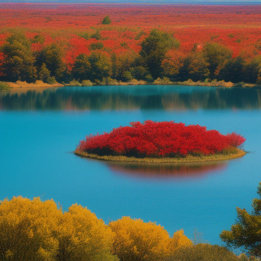 Vibrant Lake Landscape in High Detail