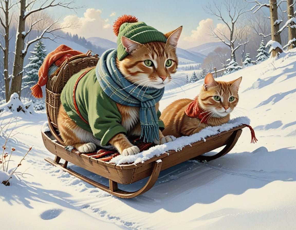 Winter Wonderland Sled Ride in a Whimsical Style