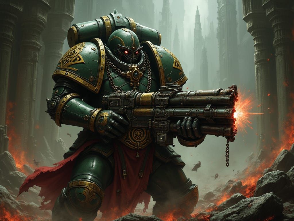 Kharn the Betrayer in Concept Art Style