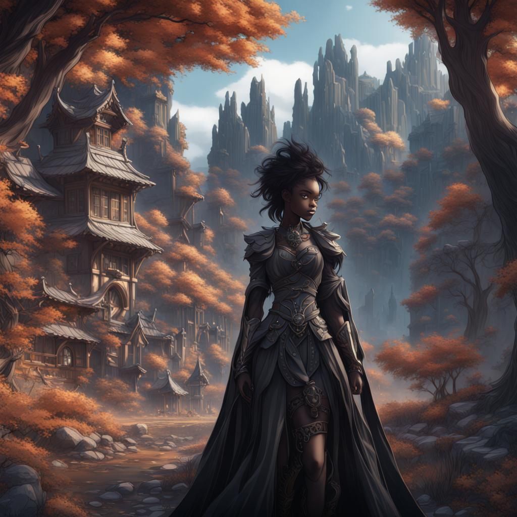 Manga Black Beauty: Detailed Fantasy Art