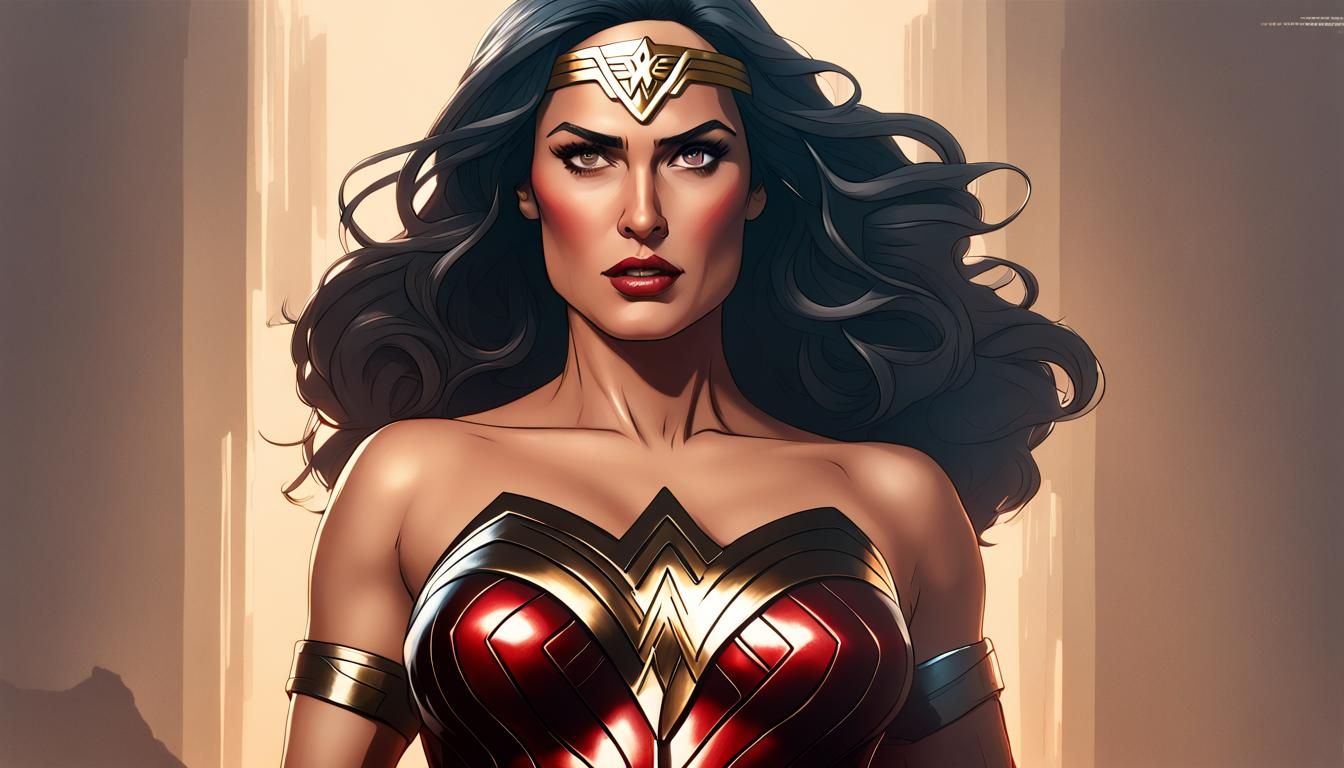 Wonder Woman in Bruce Timm Style Concept Art