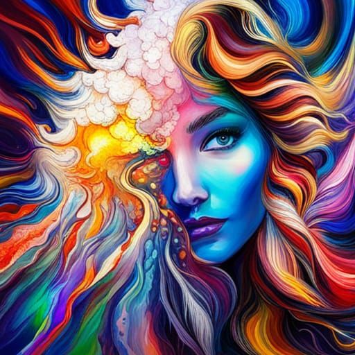 Vibrant Art Therapy Painting with Super Colors