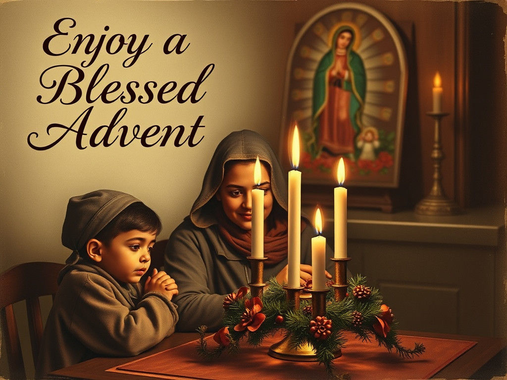 Refugee Family: Blessed Advent in Chiaroscuro Style