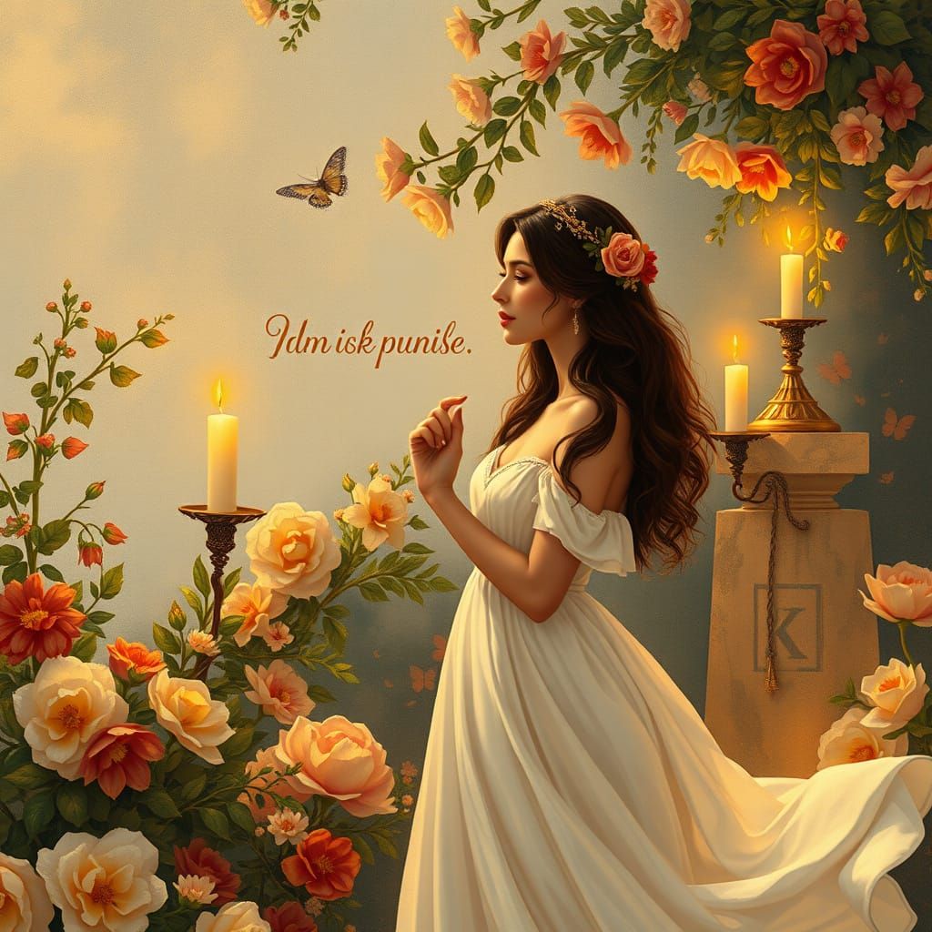 Romantic Promise Amidst Flowers and Candlelight