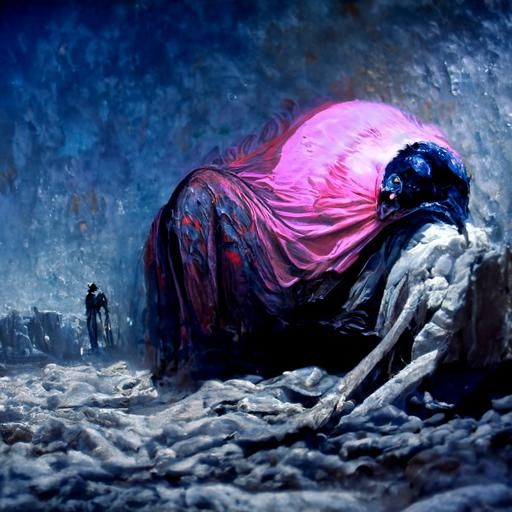 Depression in Pink and Blue: A Horror Art Piece