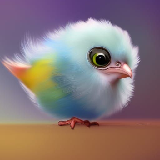 Pixar-Style Baby Bird Hatching: Iridescent Digital Art