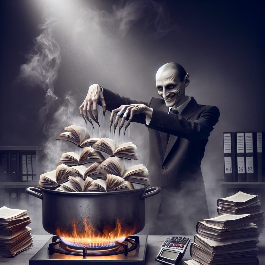 Sinister Accountant Cooking the Books