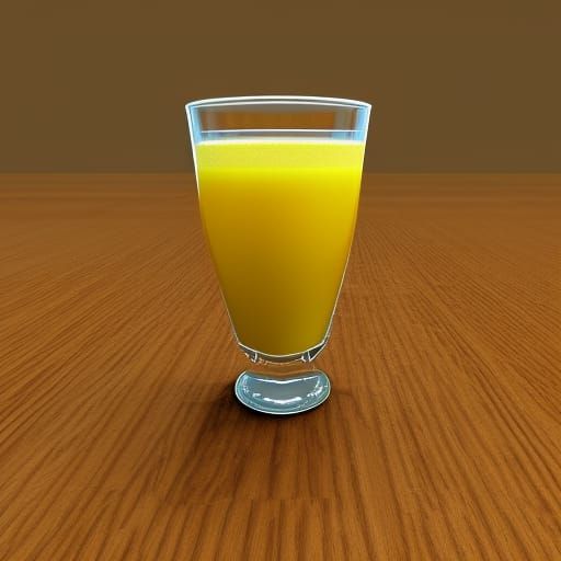 Orange Juice in Glass Pot: 3D Rendered Art