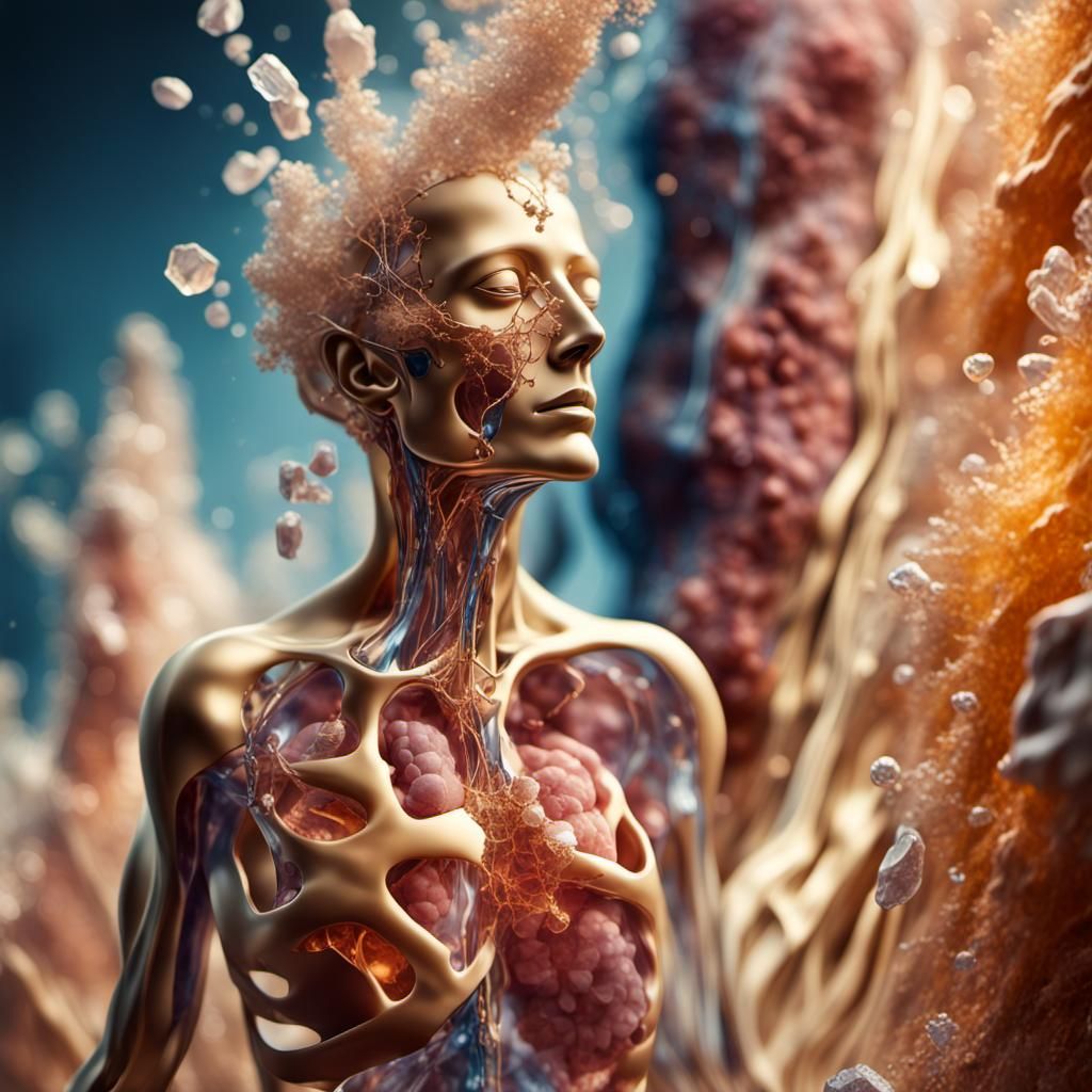 Crystalline Lung Anatomy in Gothic Cyberpunk Style