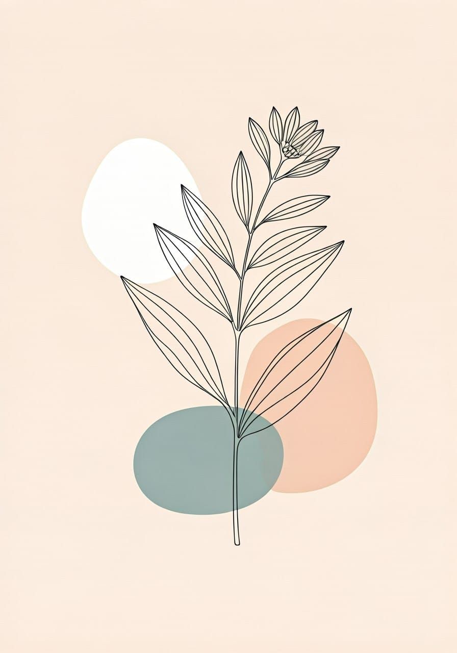 Serenely Blended Botanical and Ceramic Forms in Japandi Mini...