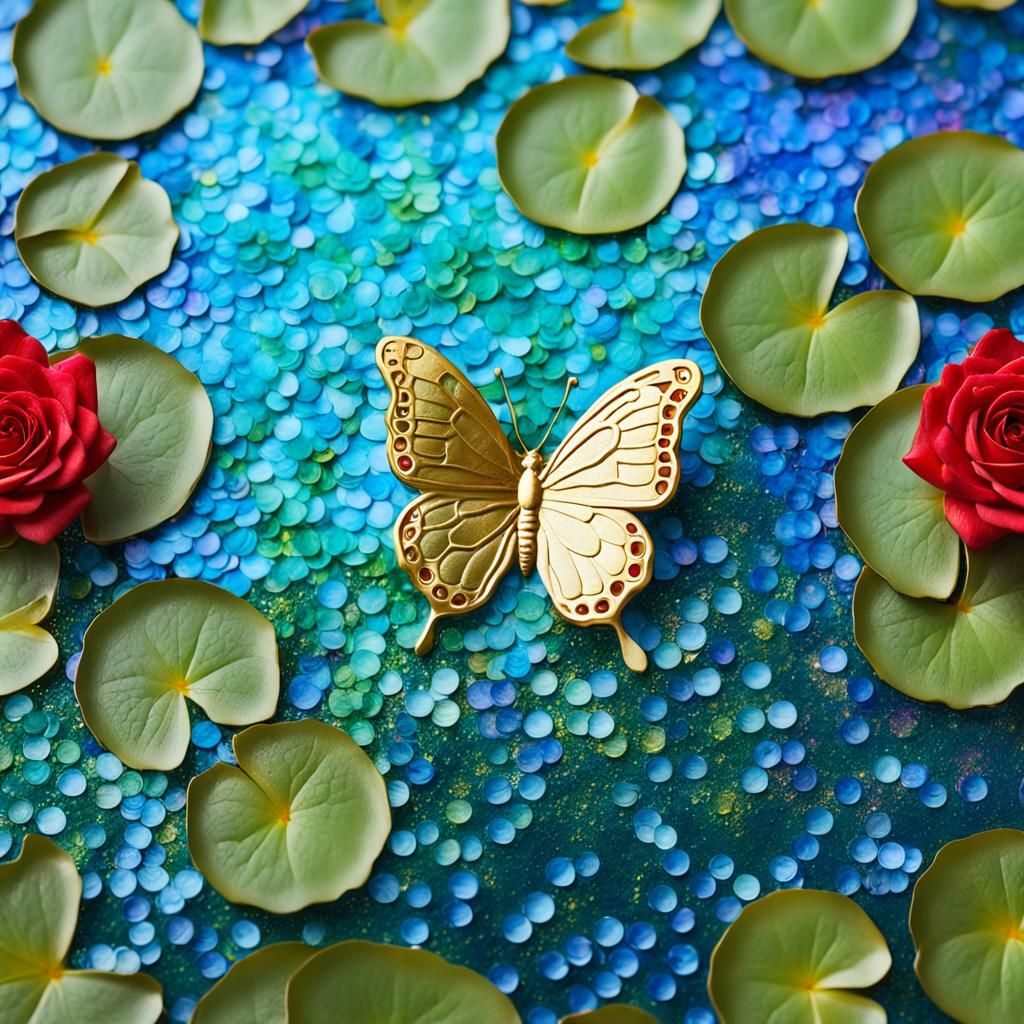 Sleeping Butterfly Figurine Under a Blue Moon