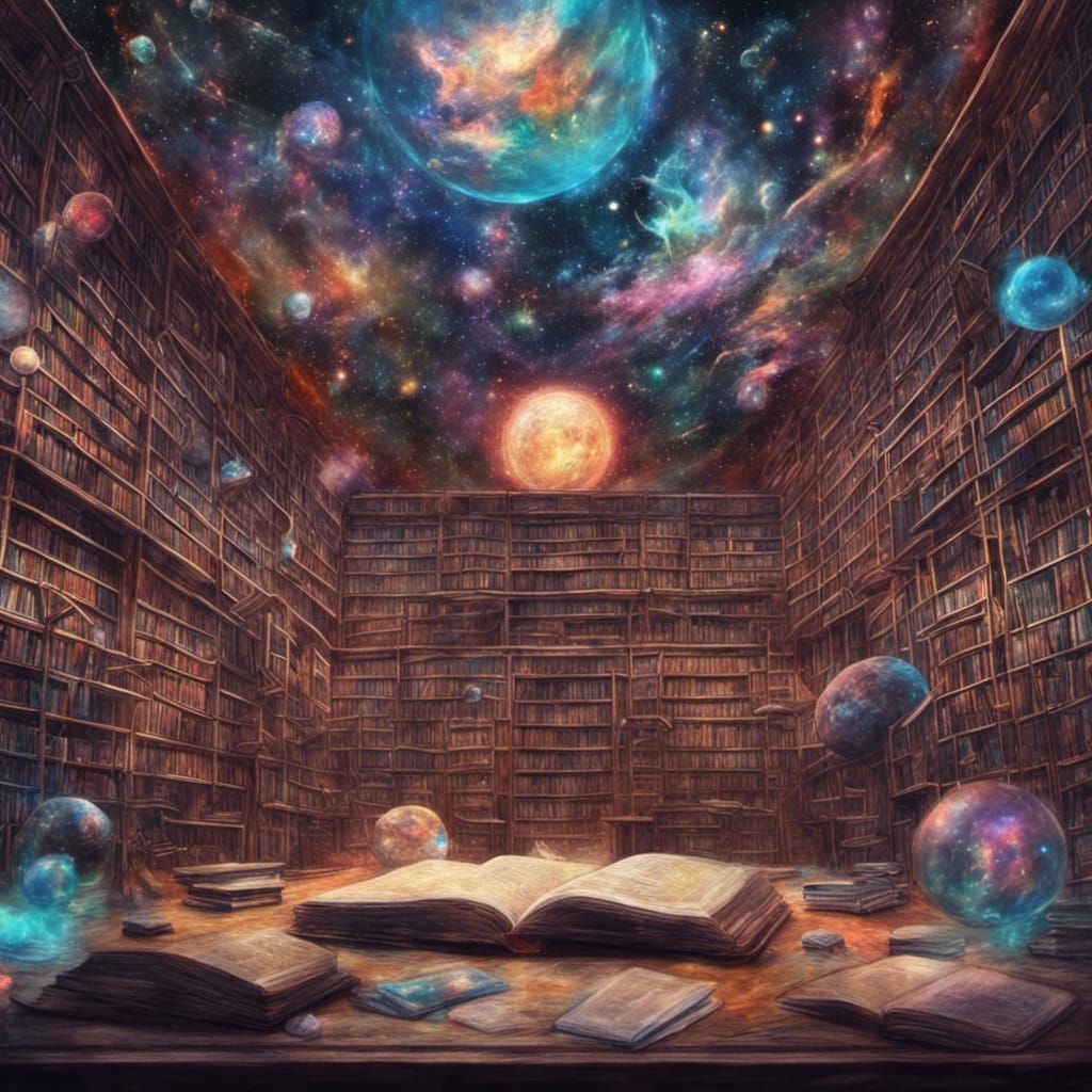 Holographic Cosmic Library Inspired by Visionary Art