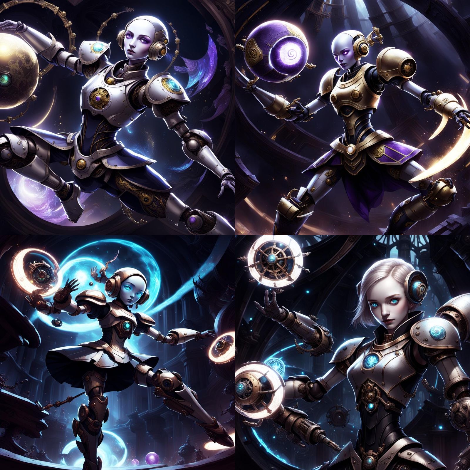 Orianna: Mechanical Robot Dancer in Dark Fantasy Style