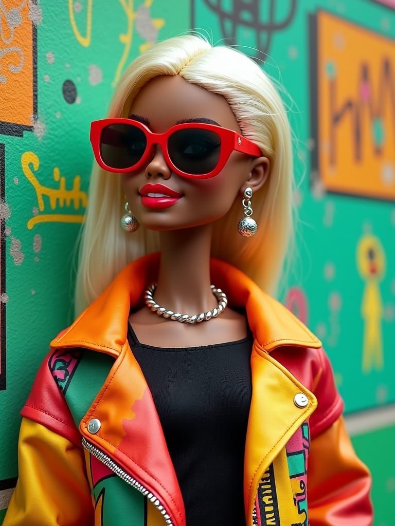 Stylish Barbie Doll in Pop Art Setting