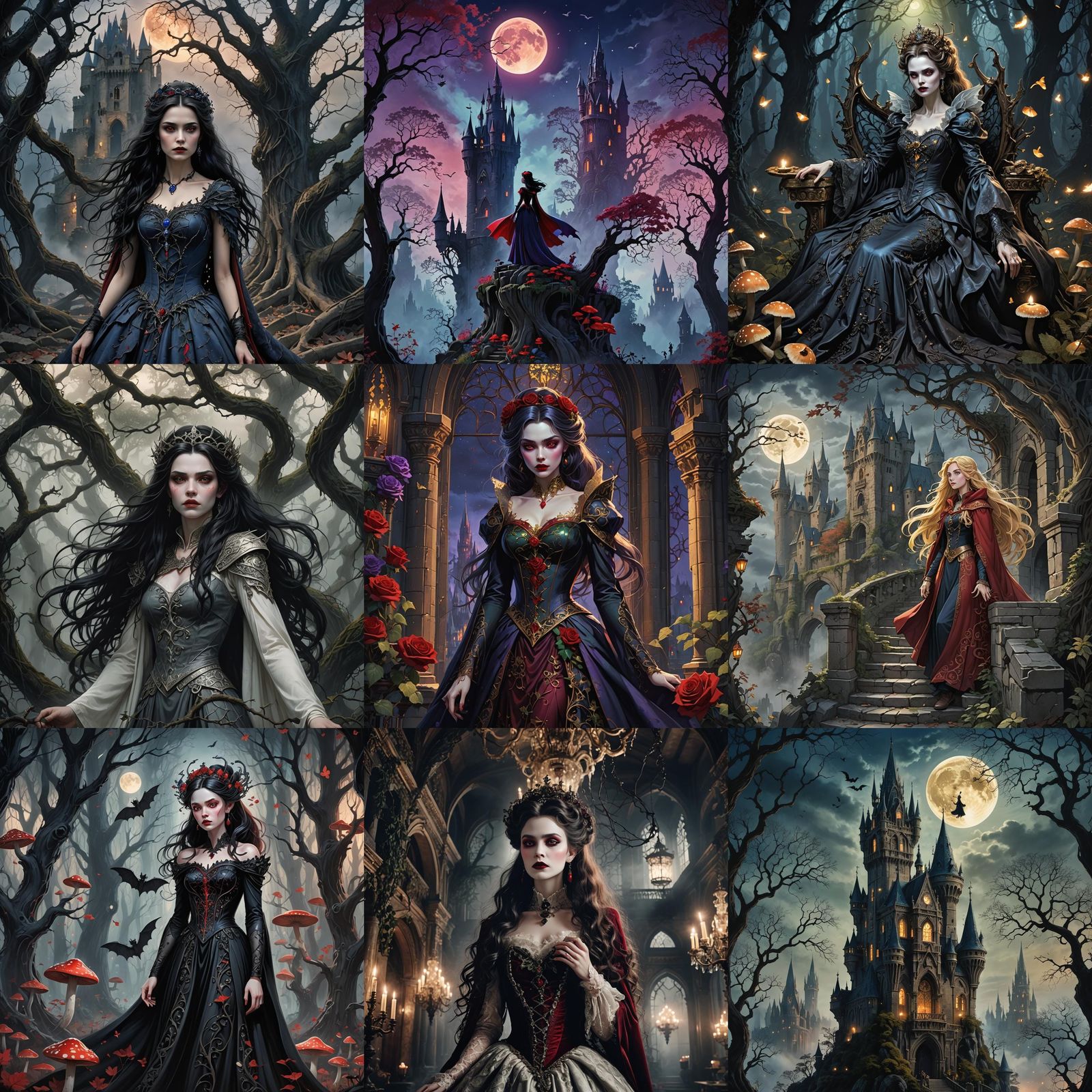 Vampire Disney Princess: Detailed Fantasy Art