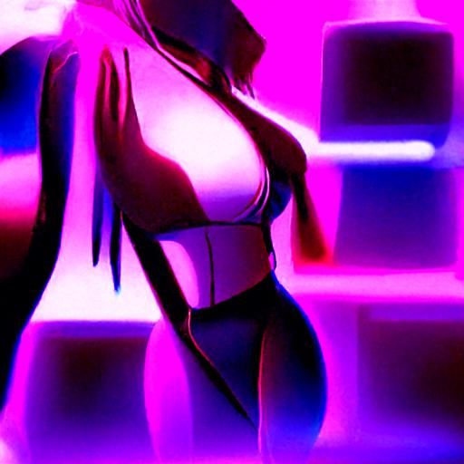 Synthwave Neon Portrait of a Woman