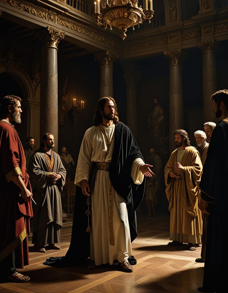 Jesus Condemned by Pontius Pilate in Baroque Grandeur