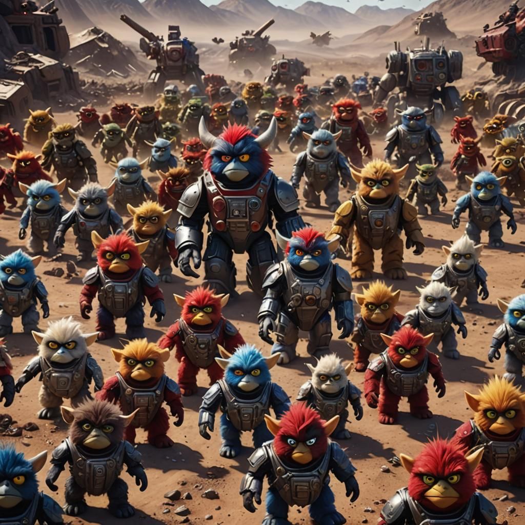 Furby-Terminator Army Marches Over Wasteland: Fantasy Concep...