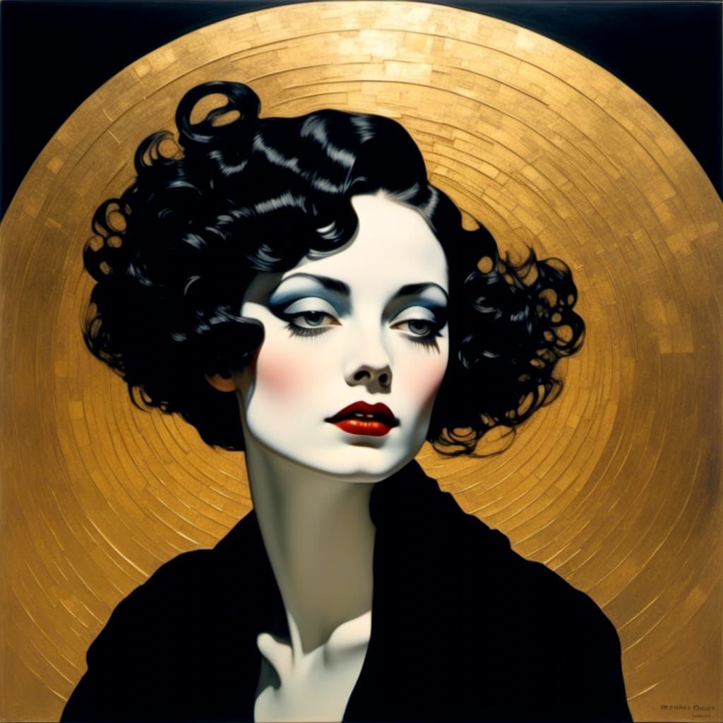 Jazz Age Woman with Psychedelic Flair