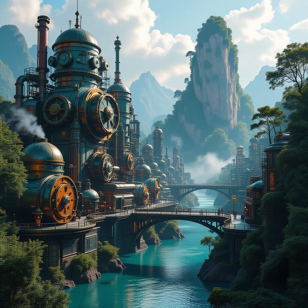 Dieselpunk City Meets Untouched Wilderness
