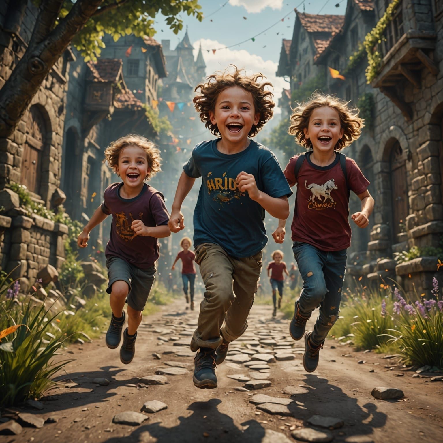 Children's Laughter: A Fantastical Artstation Painting
