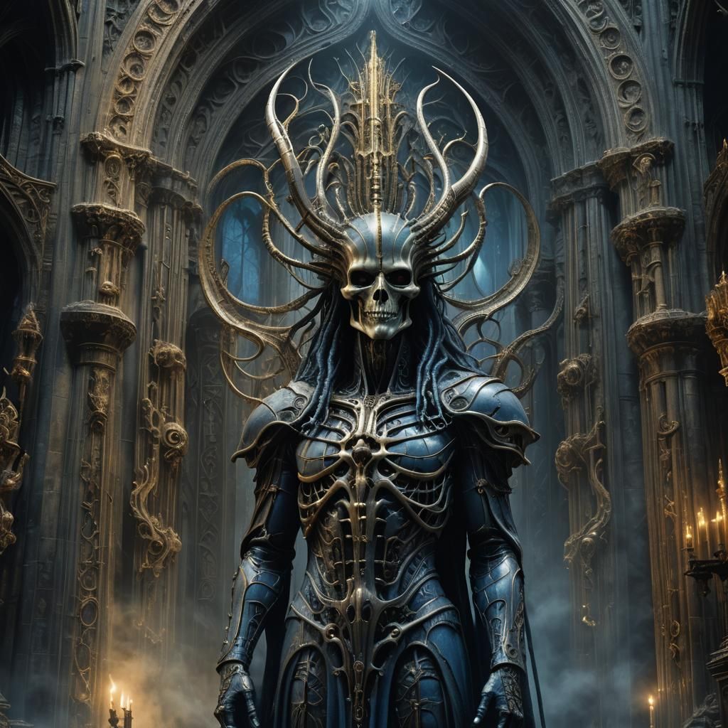 Gothic Messiah in Ornate Cathedral, Matte Painting