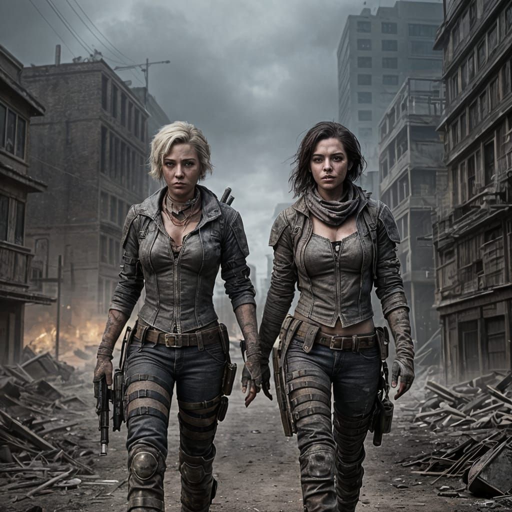 Ravaged World Lovers in a Dystopian Landscape