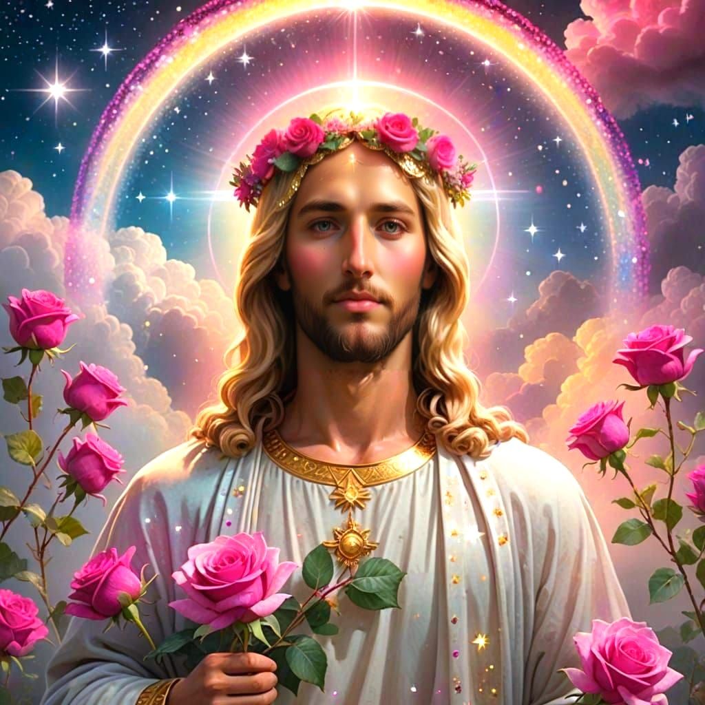 Radiant Jesus Illuminates Celestial Scene